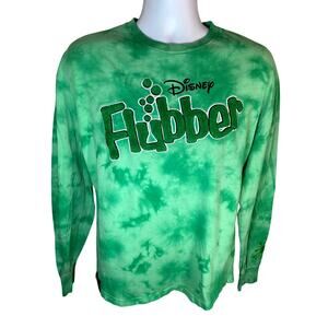 Vintage Disney FLUBBER Men’s Long Sleeve Shirt Green Cotton Embroidered Small